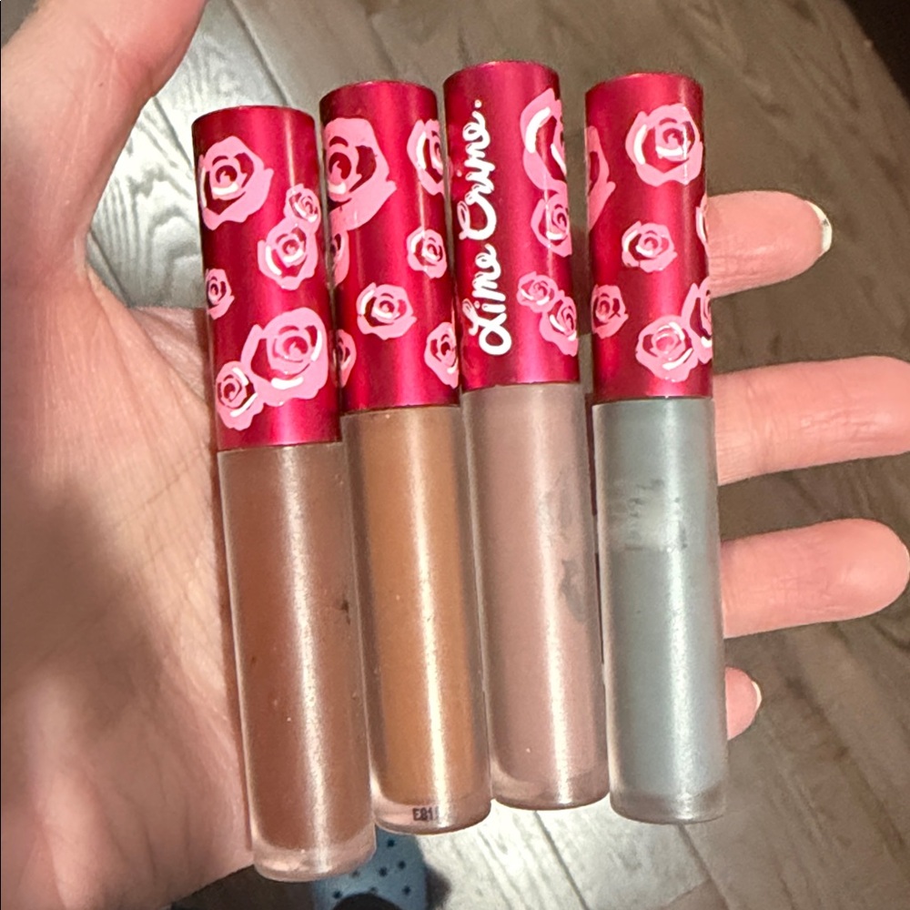 Lime crime Matte Liquid Lipstick Set of 4  -all very rare discontinued shades